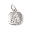 Rack Plating Brass Micro Pave CLear Cubic Zirconia Charms KK-E110-14P-A-1