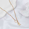 1Pc Letter & Heart Stainless Steel Lariat Necklaces for Women NJEW-LP0002-87G-Z-3