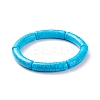 10Pcs 10 Color Imitation Gemstone Acrylic Curved Tube Chunky Stretch Bracelets Set for Women BJEW-JB08140-4
