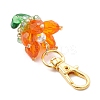 Flower Glass Pendants Decorations HJEW-MZ00248-02-3