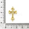 Brass Clear Cubic Zirconia Cross Connector Charms ZIRC-I070-016G-3