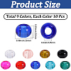 90Pcs 9 Colors Glass European Beads GLAA-PA0001-25-2