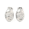 Non-Tarnish Oval 304 Stainless Steel Ear Studs EJEW-L290-016P-1