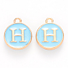 Golden Plated Alloy Enamel Charms X-ENAM-S118-04H-1