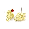 Rack Plating Alloy Stud Earring Finding FIND-C053-03G-02-2