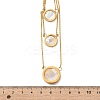 304 Stainless Steel & Natural Shell Ring Lariat Necklaces for Women NJEW-A045-21G-5
