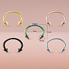5Pcs 316L Surgical Stainless Steel Spike Circular/Horseshoe Barbell Nose Rings WG9532E-03-1