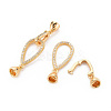 Brass Micro Pave Clear Cubic Zirconia Fold Over Clasps KK-S354-316-NF-3
