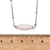 Natural Baroque Keshi Pearl Column Pendant 304 Stainless Steel Satellite Chain Necklaces NJEW-JN06338-02-5