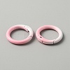 Gradient Color Zinc Alloy Spring Gate Rings PALLOY-WH0001-82I-2