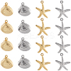 64Pcs 4 Styles 316 Surgical Stainless Steel Pendants STAS-SC0010-19-1