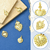 6Pcs 6 Styles Brass Micro Pave Cubic Zirconia Pendants KK-SC0006-91-3