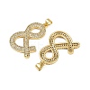 Brass Micro Pave Cubic Zirconia Pendants KK-S526-21G-C-2