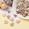 100Pcs Christmas Tree Unfinished Wooden Ornaments WOCR-CJ0001-01-5