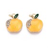 Rack Plating Alloy Crystal Rhinestone Enamel Pendants PALLOY-T091-29M-2