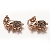 Brass Micro Pave Black Cubic Zirconia Lobster Claw Clasps ZIRC-I052-05RG-1