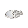 Brass Pave Natural White Shell Pendants KK-S522-18P-2