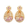 Brass Micro Pave Cubic Zirconia Locket Pendants KK-H538-02G-1