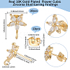 5 Pairs Brass Micro Pave Cubic Zirconia Studs Earring Findings KK-BBC0020-84-2