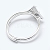 Adjustable 925 Sterling Silver Finger Ring Components STER-F045-06P-2