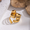 Irregular 304 Stainless Steel Cuff Open Rings for Women WV0171-2