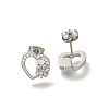 304 Stainless Steel Micro Pave Clear Cubic Zirconia Stud Earrings EJEW-H018-02P-04-1