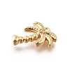 Brass Micro Pave Clear Cubic Zirconia Pendants KK-C096-16B-G-2