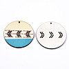 Printed Natural Poplar Wood Pendants LS-WOOD-S045-130-2