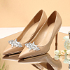 1Pc Flower Alloy with Glass Detachable Shoe Buckel Clips AJEW-AN0007-18-4