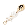 Dyed Synthetic Turquoise Starfish & Electroplated Shell & Imitation Pearl Big Pendants PALLOY-JF03900-5
