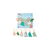 12Pcs 6 Style Dinosaur Alloy Enamel Pendant Locking Stitch Markers HJEW-AB00666-7