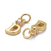 Brass Micro Pave Clear Cubic Zirconia Pendants ZIRC-Z011-35D-2