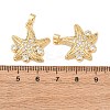 Brass Micro Pave Clear Cubic Zirconia Pendants KK-G543-09G-03-3