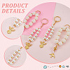 4Pcs 2 Style Glass & CCB Plastic Keychain KEYC-GA00005-4