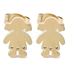 PVD Vacuum Plating 304 Stainless Steel Stud Earrings for Women EJEW-A048-39B-G-1