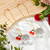 2Pcs Glass Round & Alloy Cherry Pendant Decorations HJEW-DC00105-4