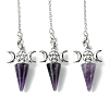 Natural Amethyst Cone Dowsing Pendulum Big Pendants G-C114-01P-17-1