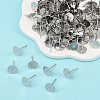 Tarnish Resistant 304 Stainless Steel Flat Round Blank Peg Stud Earring Findings LS-X-STAS-S028-37-4