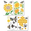 4Pcs 4 Styles Bees Theme PET Plastic Hollow Out Drawing Painting Stencils Templates Sets DIY-WH0299-001-1