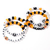4Pcs Spooky Halloween Acrylic & Glass Beaded Stretch Bracelets EK3057-1-5