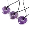 Natural Amethyst Pendant Necklaces NJEW-K268-01B-1