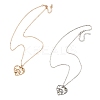2Pcs 2 Colors Mom Daughter Hand in Hand Family Heart Alloy Pendant Necklaces NJEW-FS0001-10A-4