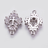 Brass Micro Pave Cubic Zirconia Links ZIRC-E144-12P-2