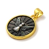Natural Black Lip Shell Carved Moth Pendants KK-D537-04G-03-2