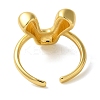 Initials Brass Open Cuff Ring for Women RJEW-N046-02V-G-3
