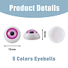100Pcs 5 Colors Plastic Craft Hollow Eyeballs DIY-DC0002-53-2