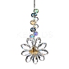 Glass Flower Hanging Suncatchers HJEW-C009-01E-1