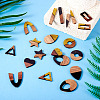 20Pcs 10 Styles Opaque Resin & Walnut Wood Pendants RESI-TA0003-37-5
