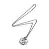 Skull Rhinestone Pendant Necklaces with Rolo Chains LS-NJEW-F309-08-2
