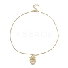 Golden Plated Brass Micro Pave Clear Cubic Zirconia Pendant Necklaces NJEW-L178-01G-03-2